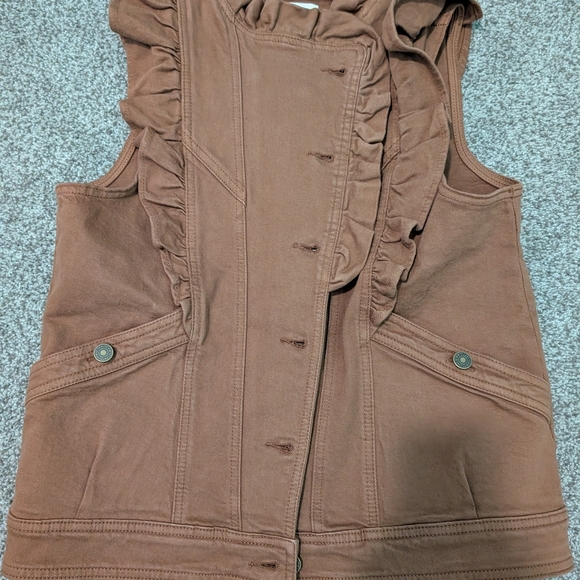 Sezane Brown Ruffled Vest - Picture 5 of 6